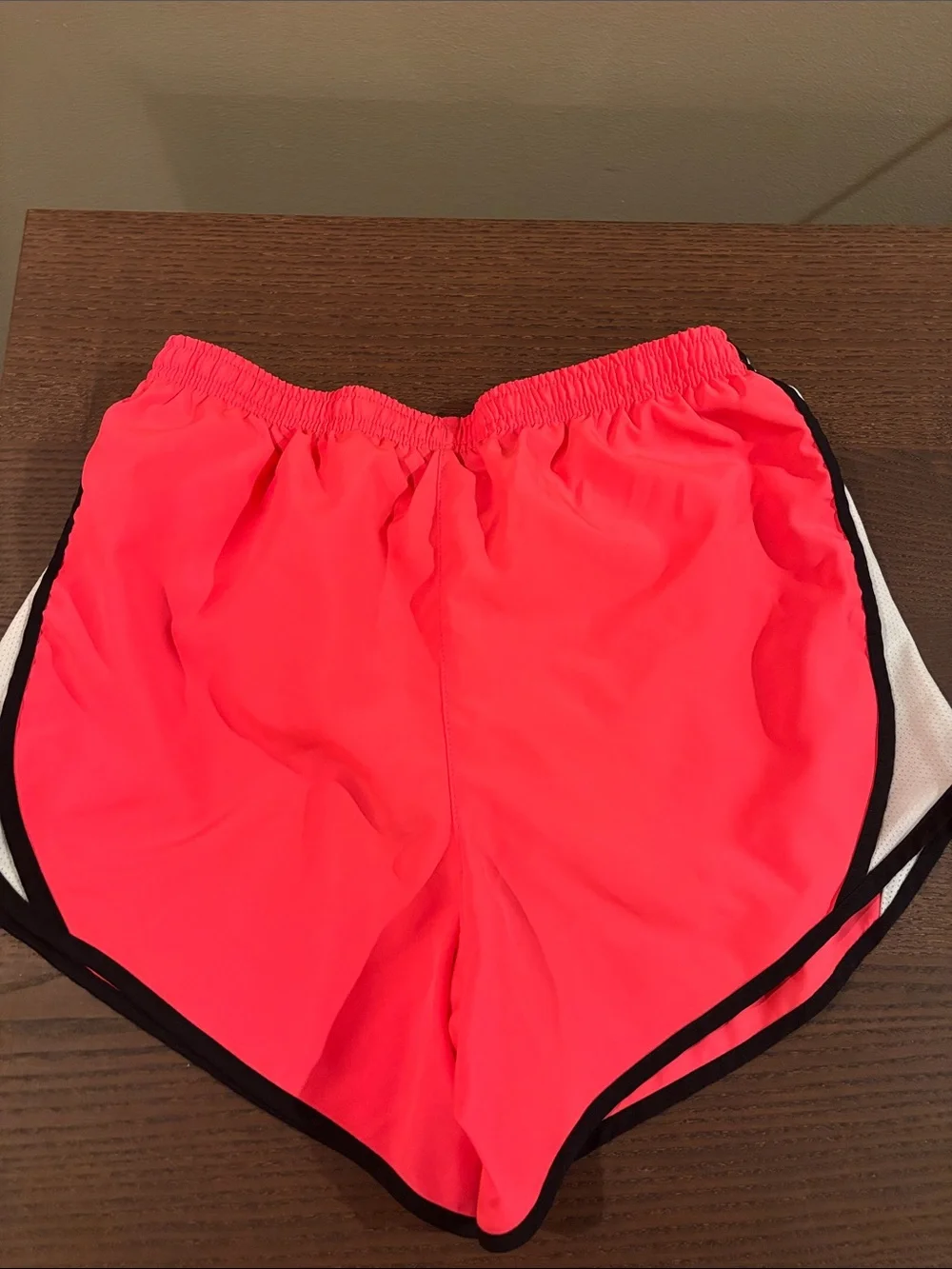 Nike Girls Neon Coral Athletic Shorts with Contrast Trim